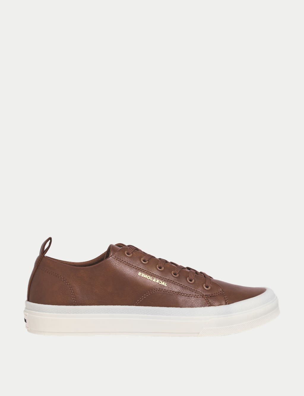Faux Leather Lace Up Trainers