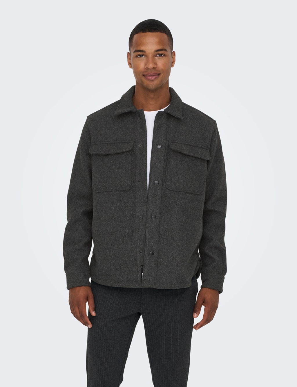 Only & Sons Men's Overshirt - M - Black, Beige,Black