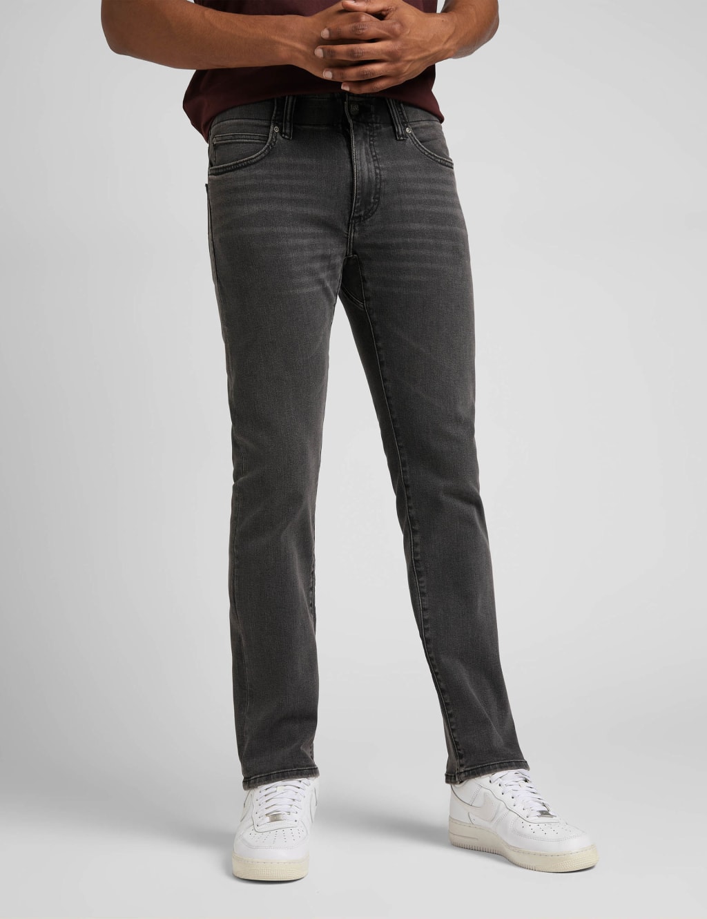 Lee Men's Slim Fit Five Pocket Jeans - 38/32 - Dark Grey, Dark Grey