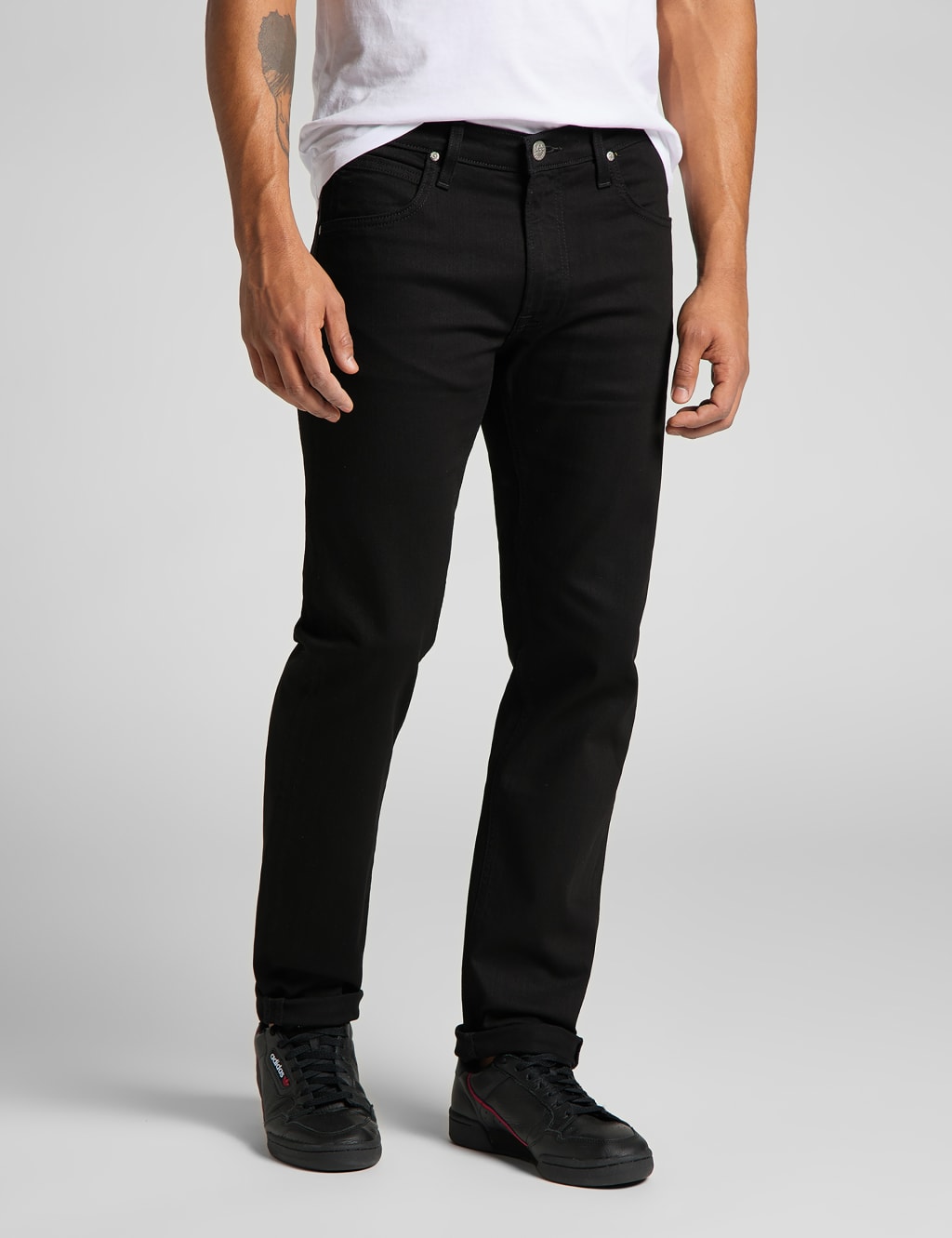 Lee Men's Regular Straight Fit Jeans - 32/30 - Black Denim, Black Denim,Dark Blue Denim