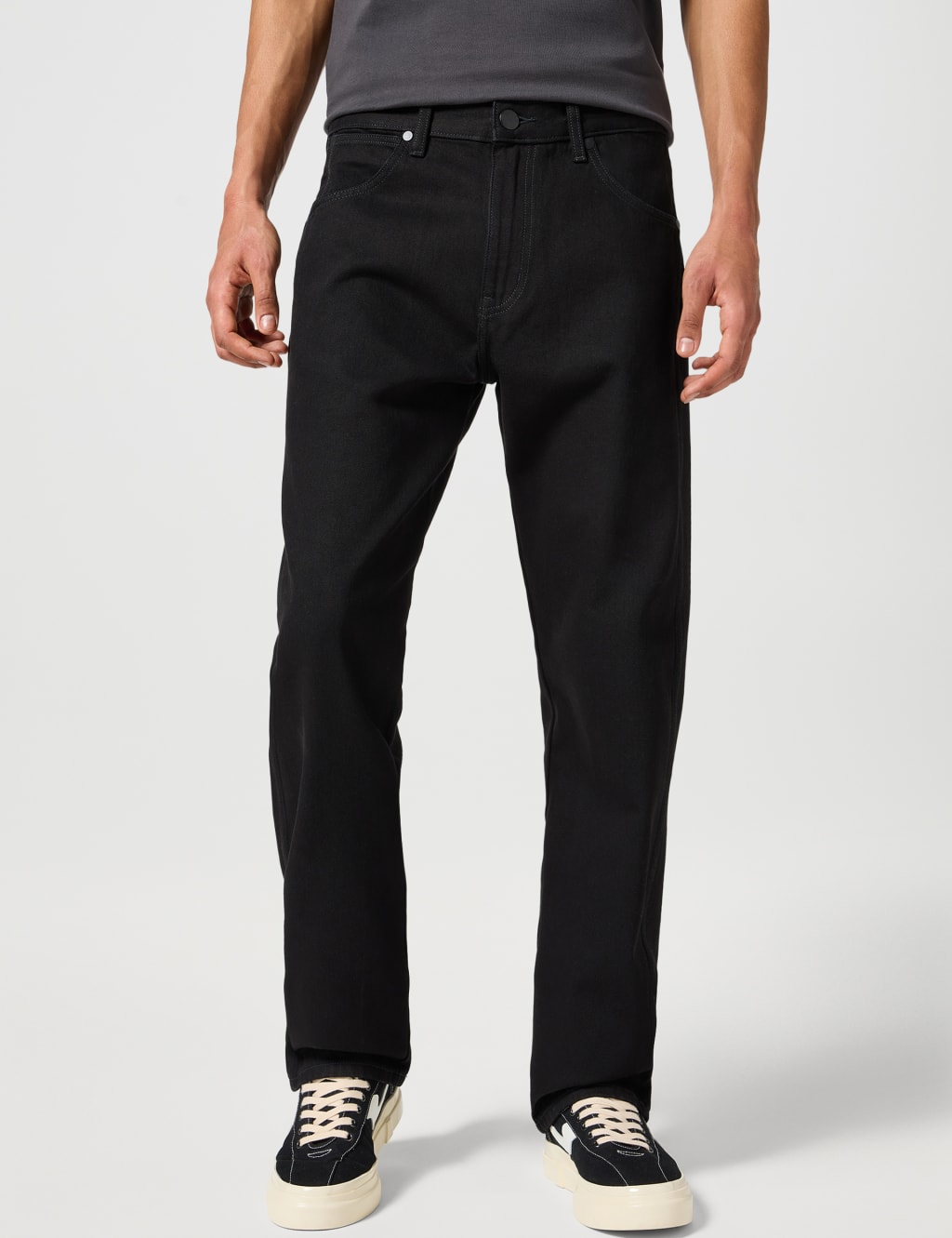 Straight Fit Pure Cotton 5 Pocket Jeans