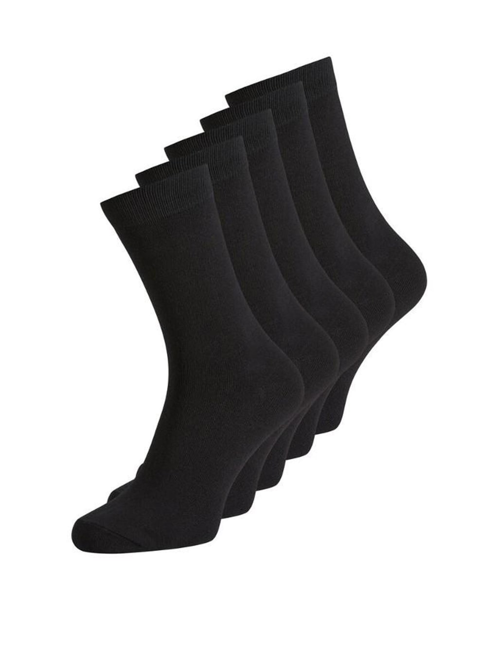 Jack & Jones Men's 5pk Cotton Rich Socks - one size - Black, Black,Multi