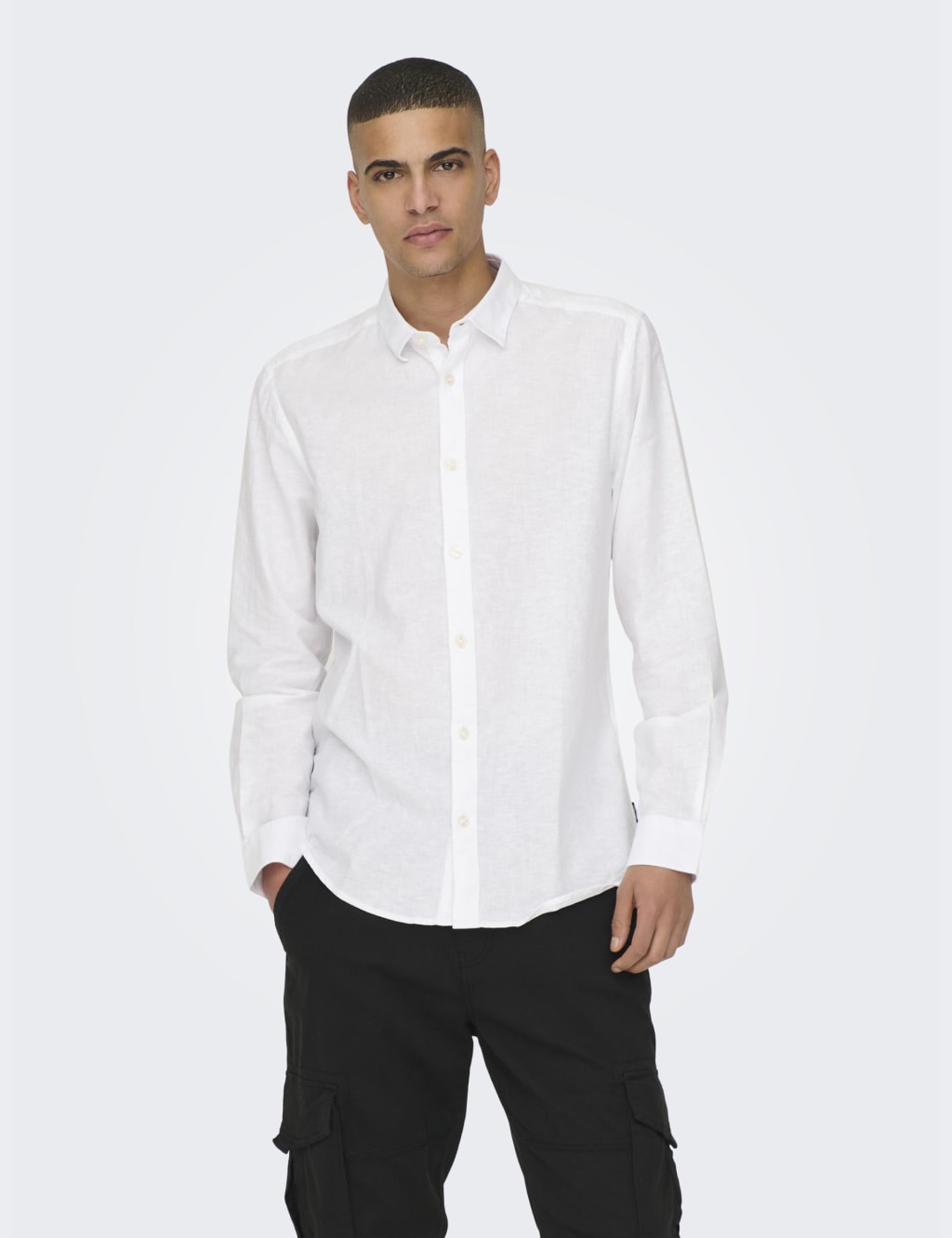 Cotton Linen Blend Slim Fit Shirt