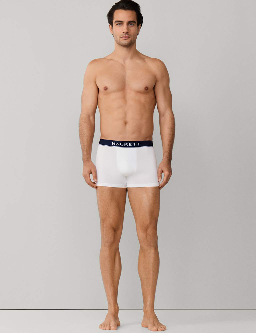 Hackett Men's 3 Pack Cotton Rich Trunks - XL - White - Available at M&S