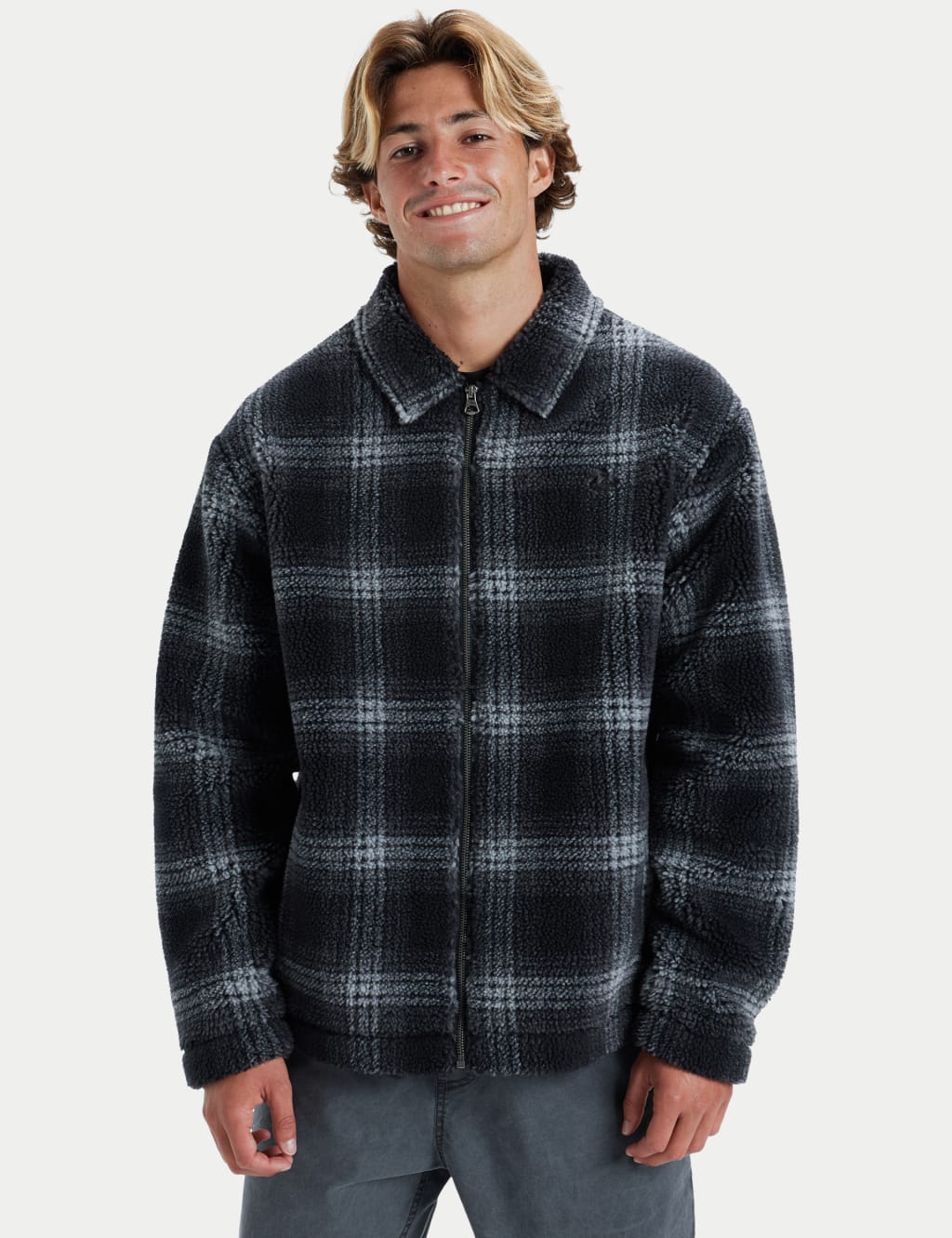 Deck Fleece Checked Collared Jacket