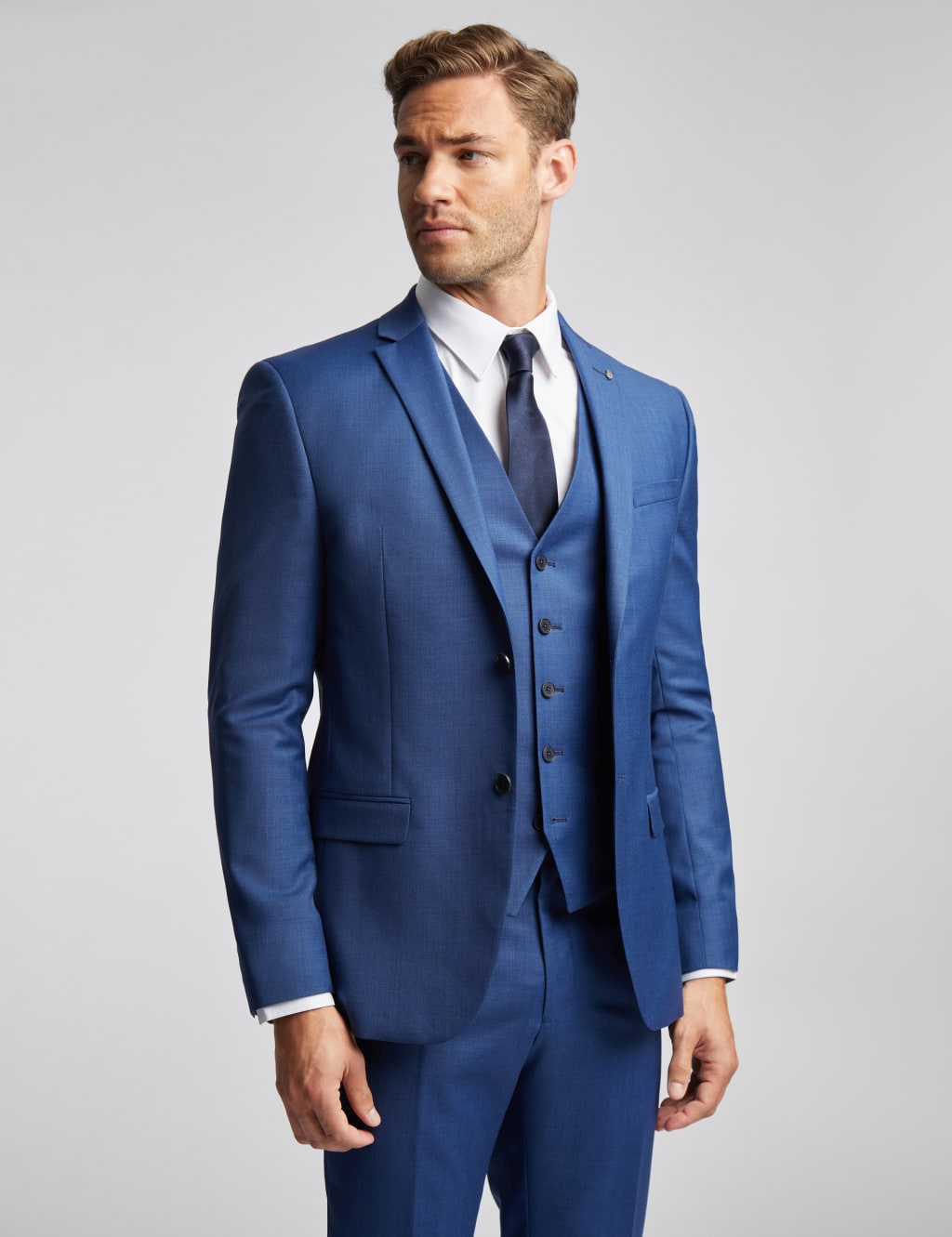 Ted Baker Men's Slim Fit Wool Rich Textured Suit Jacket - 38SHT - Navy, Navy