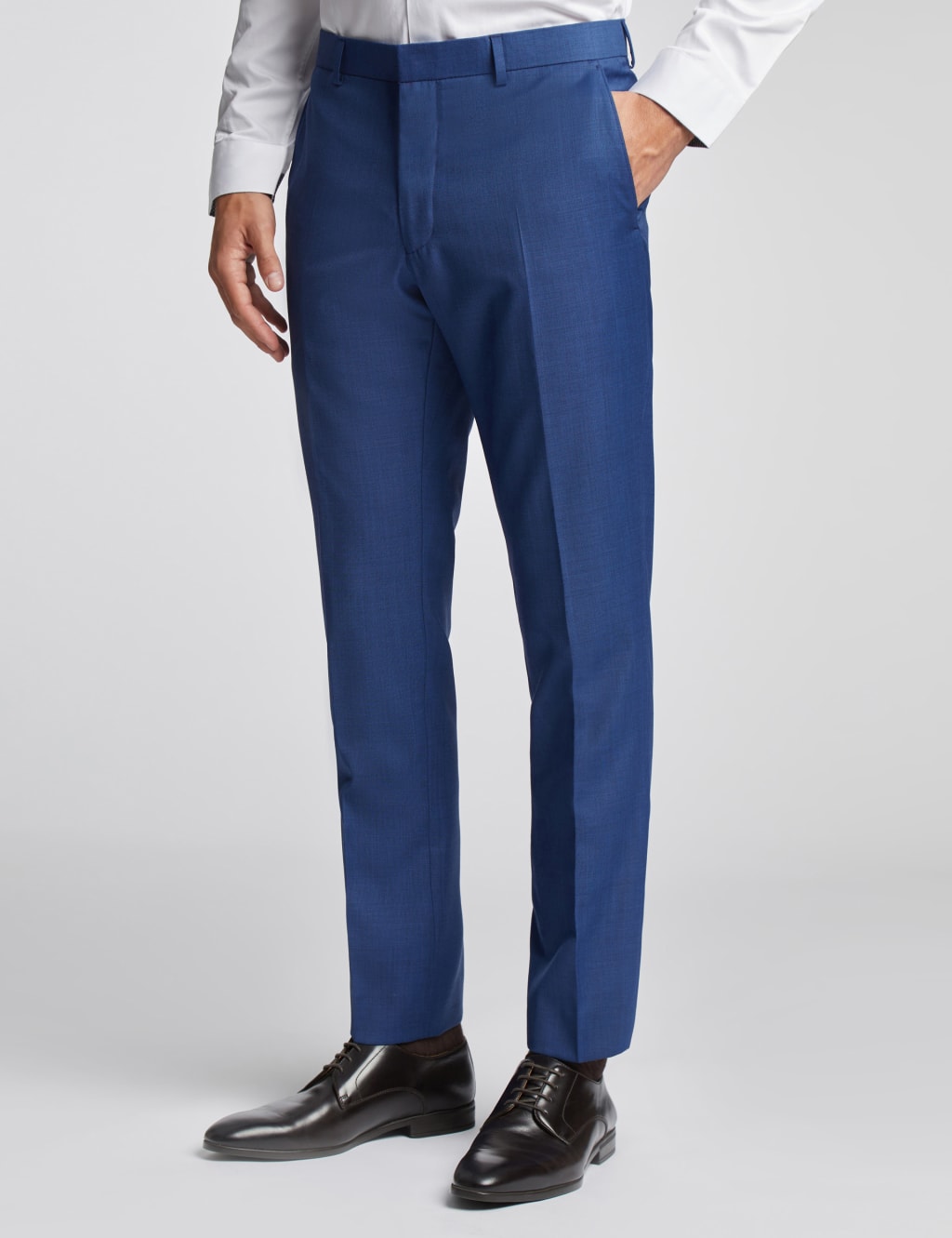 Ted Baker Men's Slim Fit Wool Rich Sharkskin Suit Trousers - 34REG - Navy, Navy
