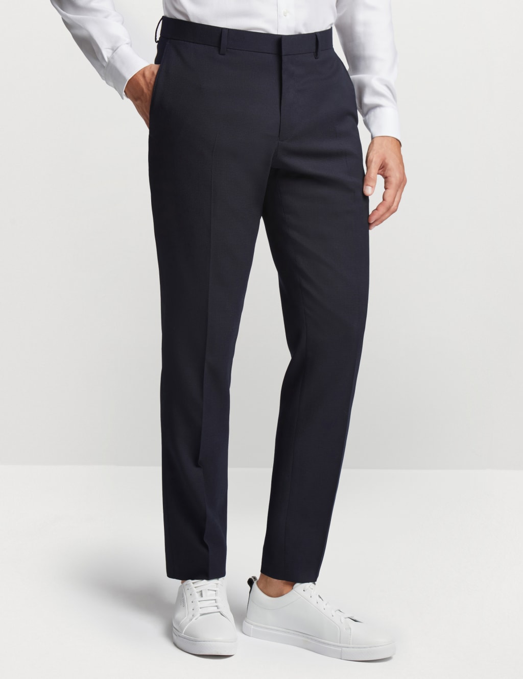 Slim Fit Wool Rich Textured Suit Trousers