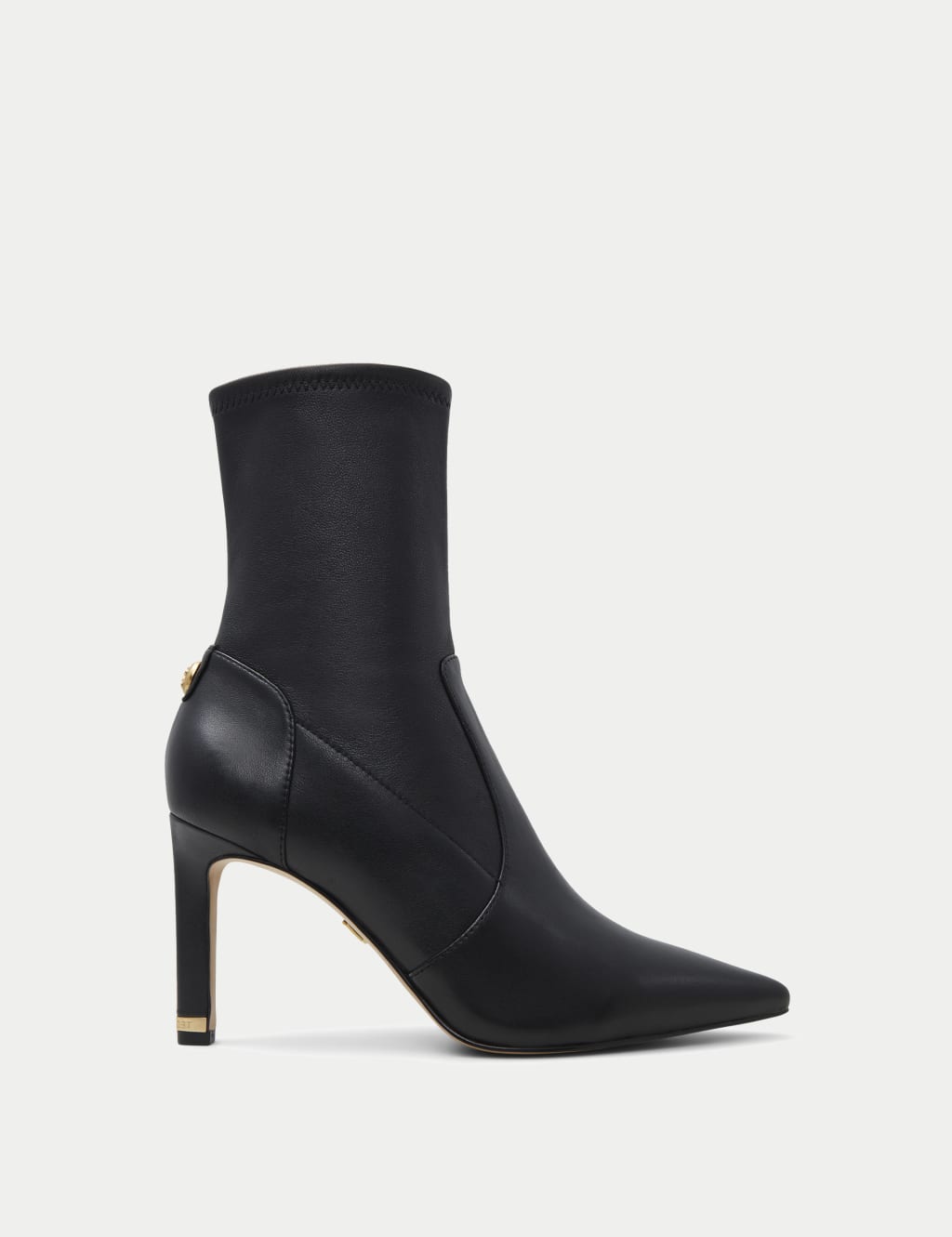 Leather Stiletto Heel Pointed Ankle Boots