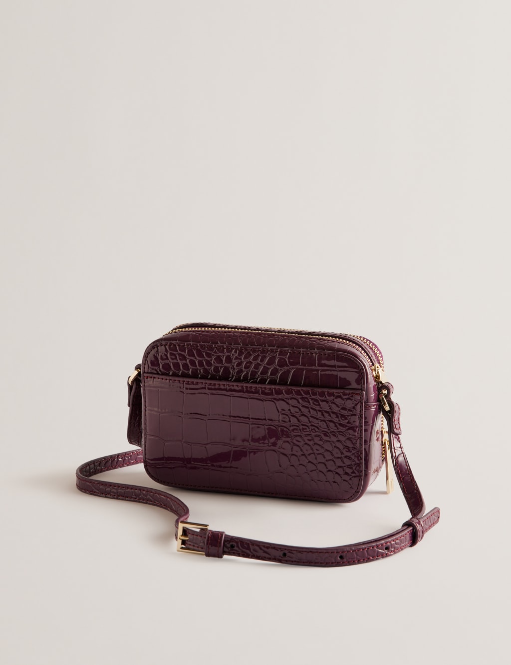 Leather Croc Effect Mini Camera Bag