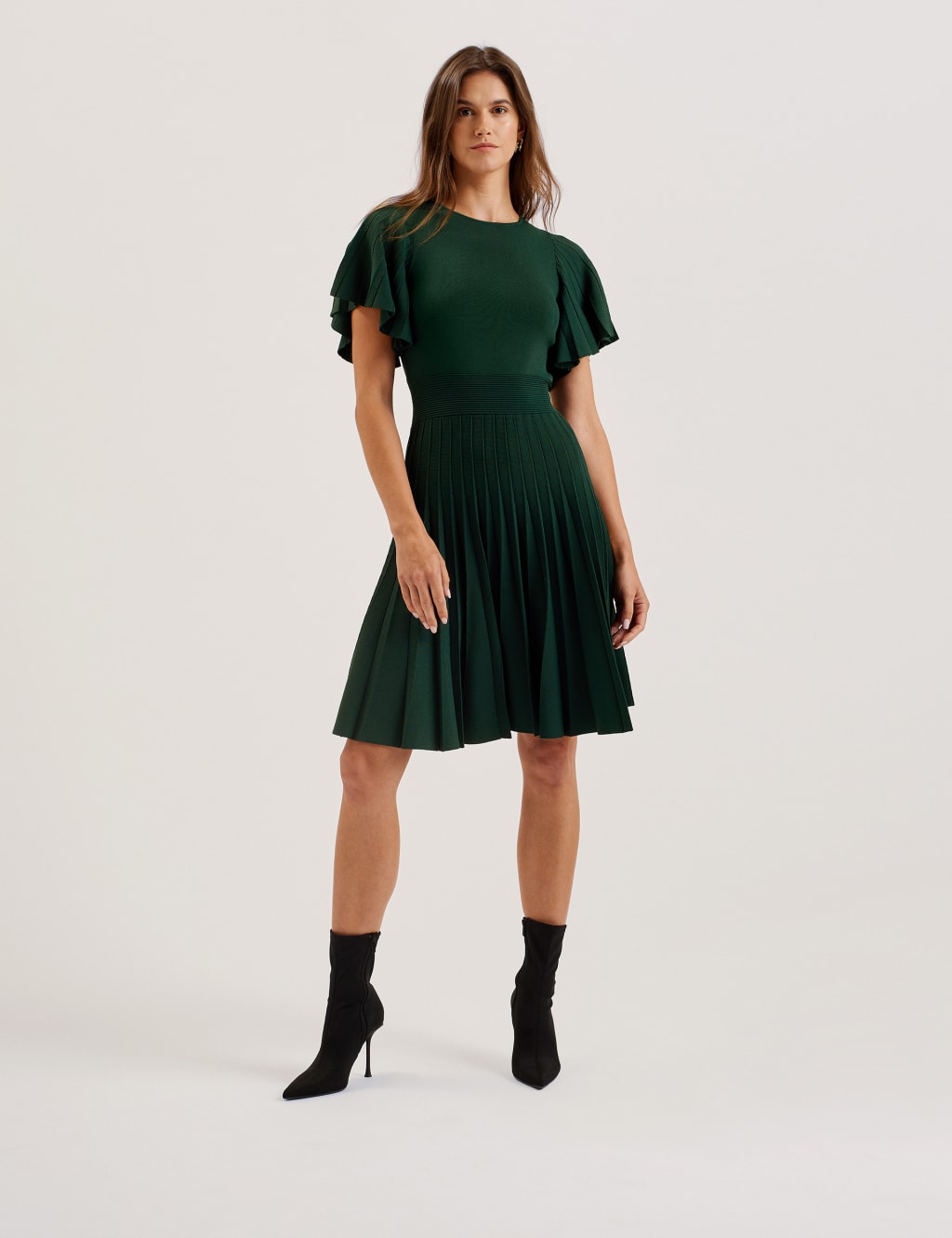 Crew Neck Mini Skater Dress