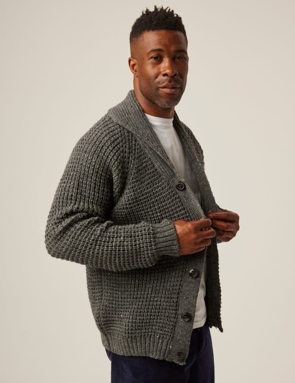 Grey cardigan men shop