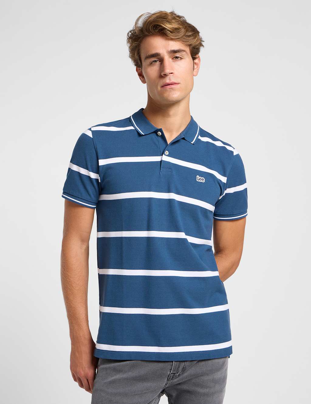 Pure Cotton Piqué Striped Polo Shirt