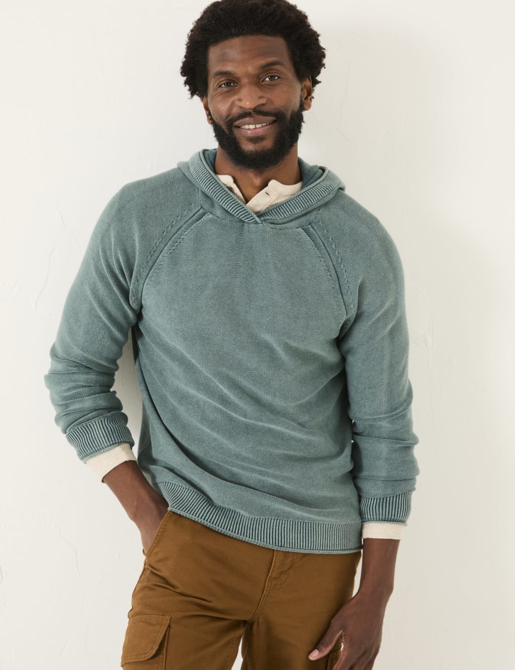 Pure Cotton Ribbed Textured Hoodie