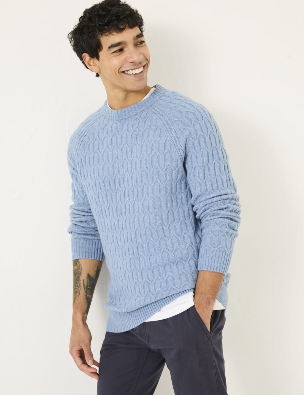 Textured Crew Neck Jumper