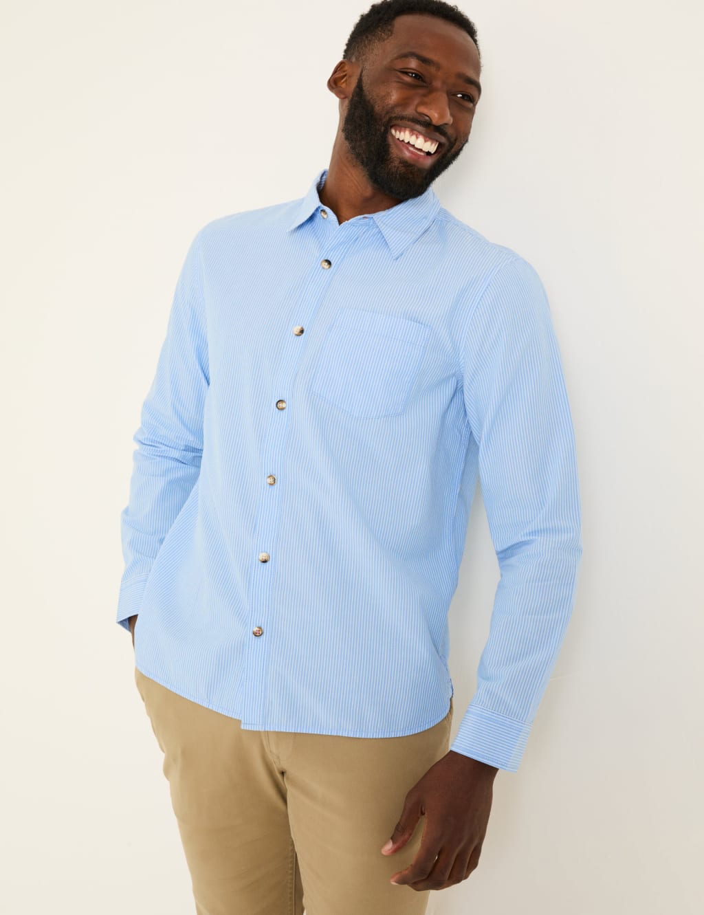 Pure Cotton Striped Oxford Shirt