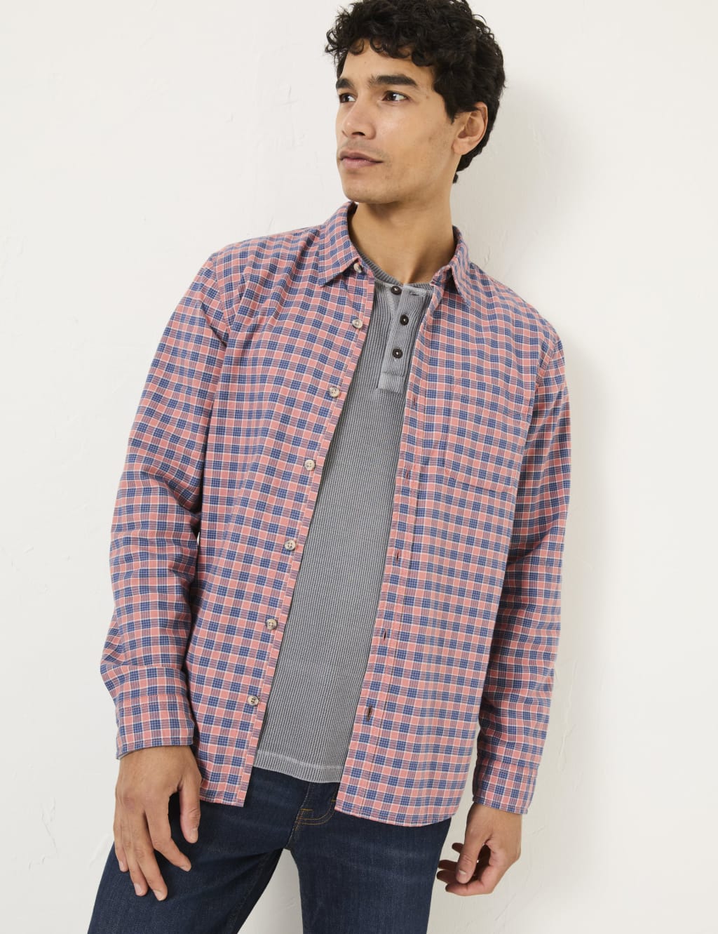 Pure Cotton Check Overshirt