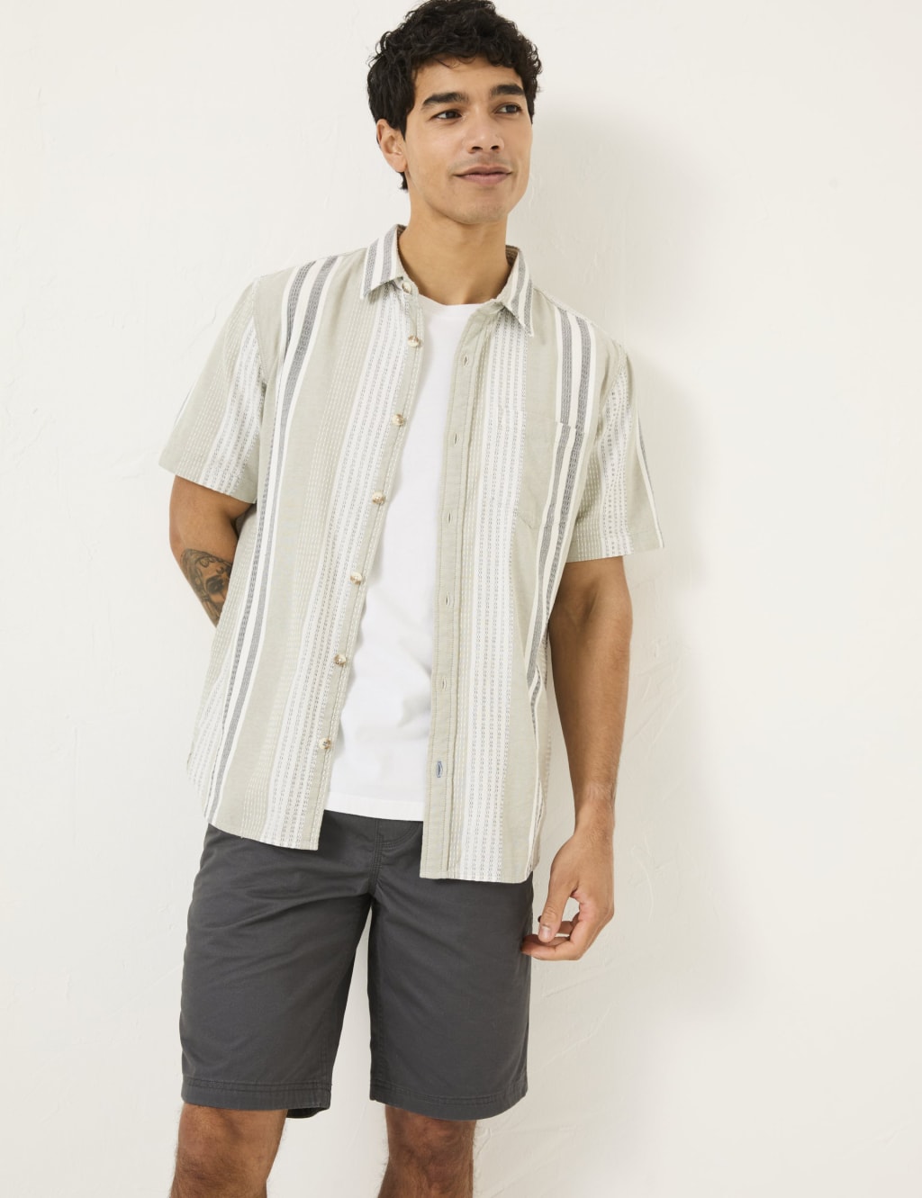 Pure Cotton Striped Overshirt