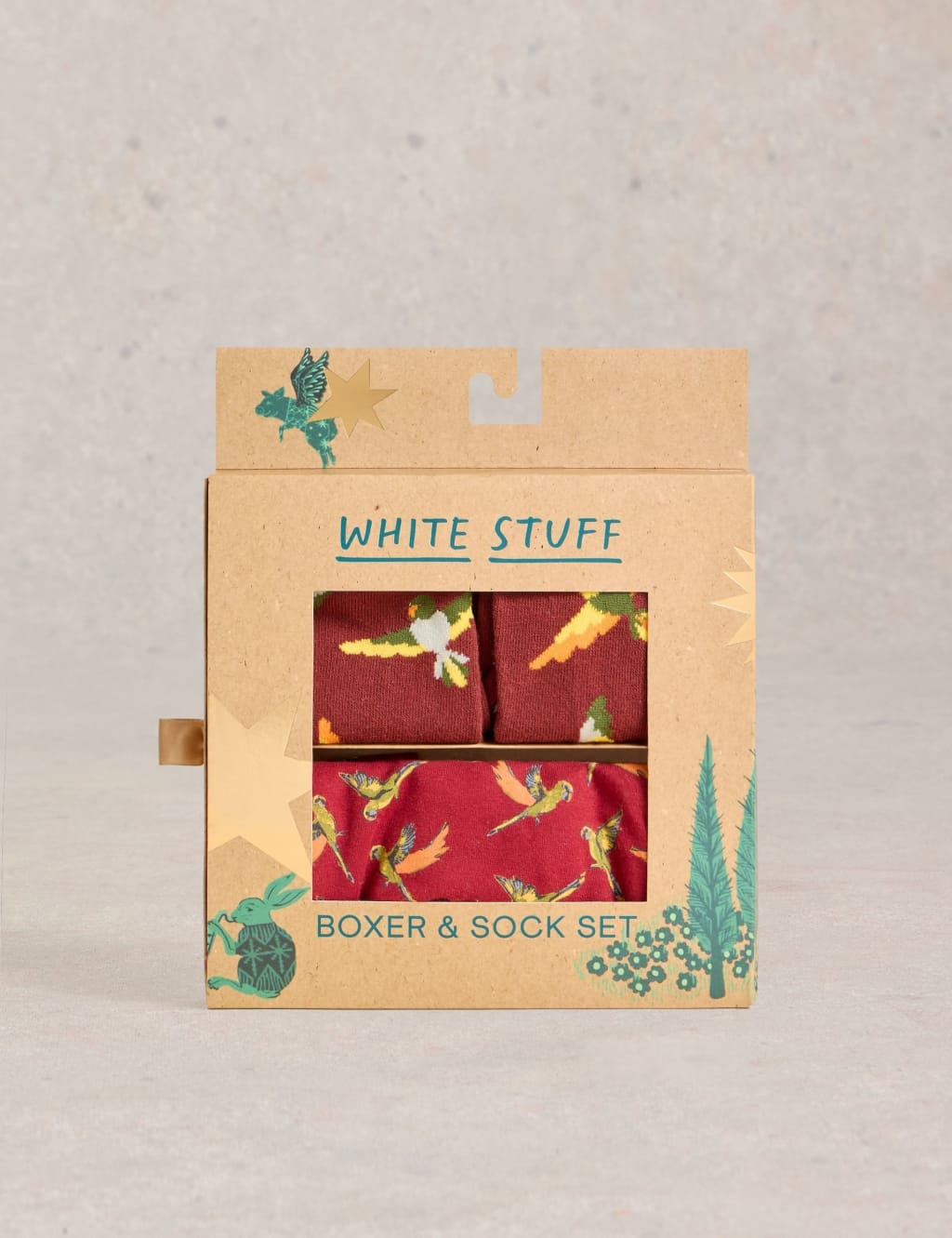 Cotton Rich Pattern Boxers & Socks Gift Set