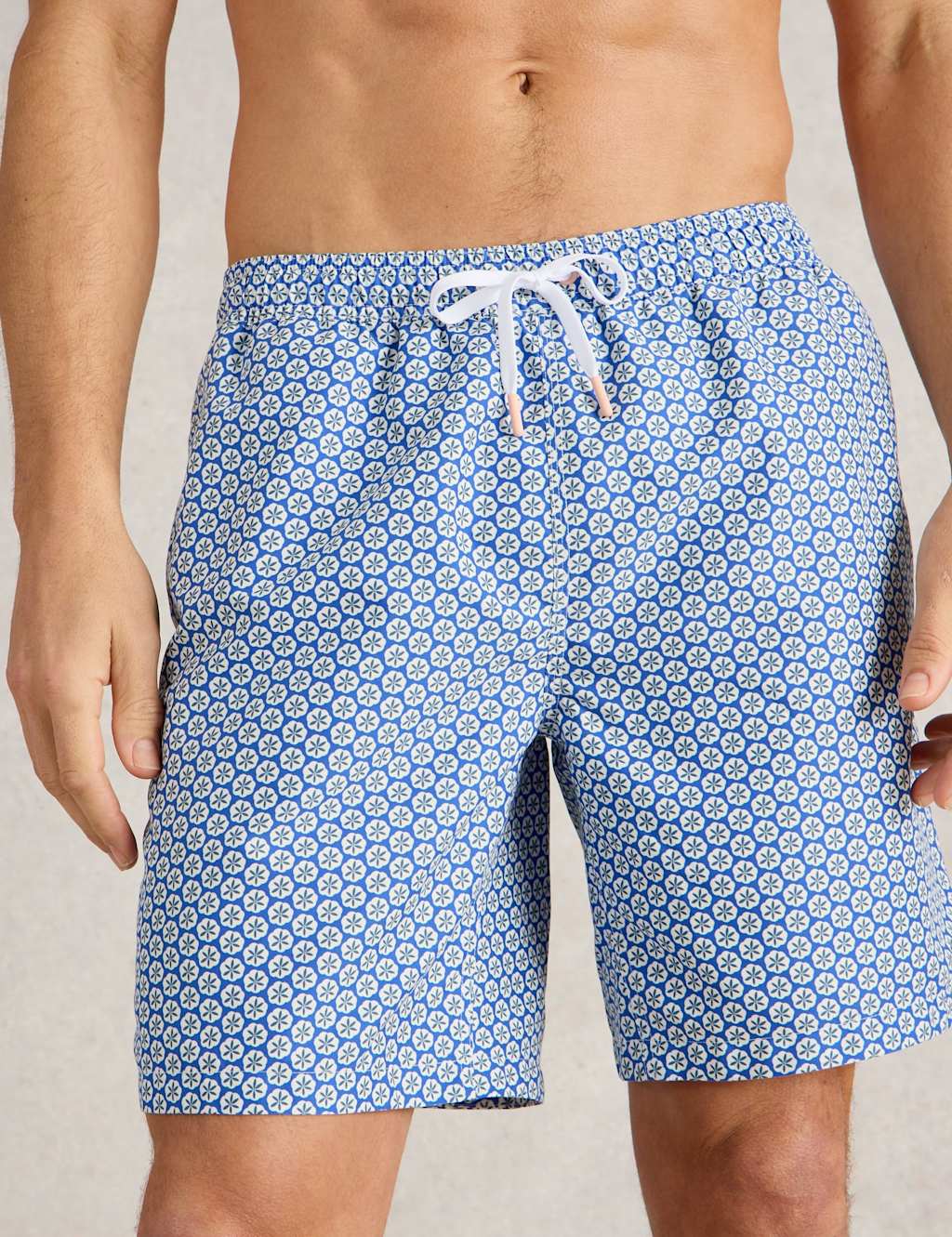 White Stuff Men's Geometric Swim Shorts - XL - Blue Mix, Blue Mix