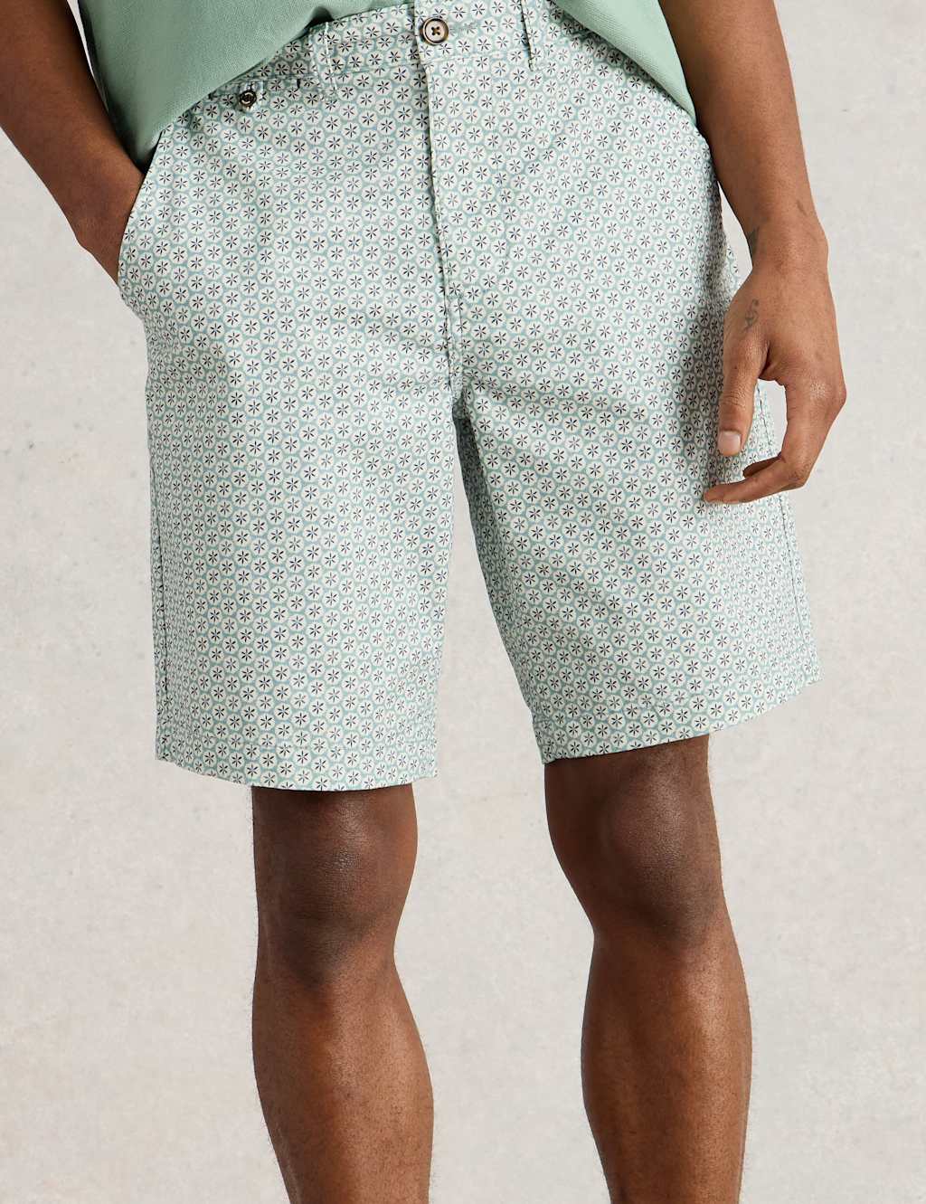 Geometric Print Chino Shorts
