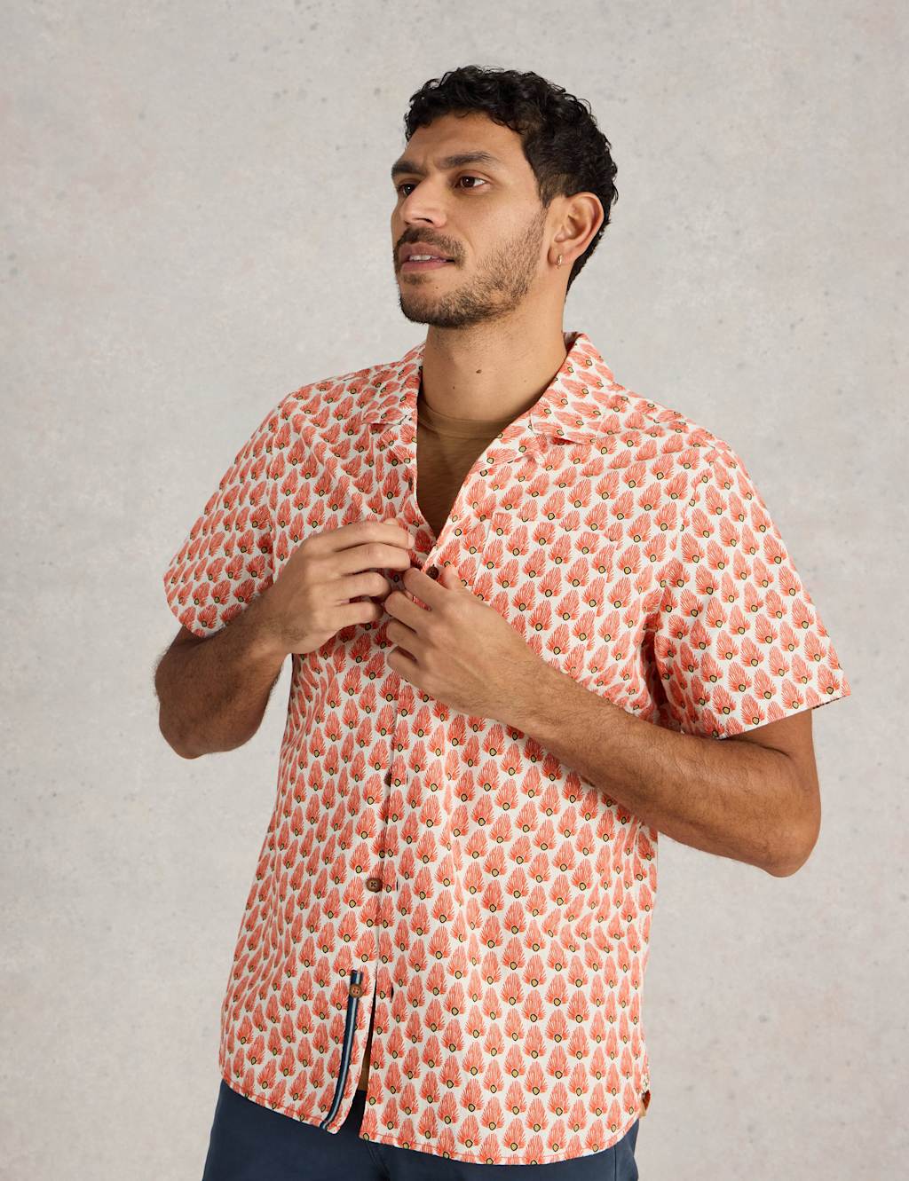 Regular Fit Pure Cotton Geometric Shirt