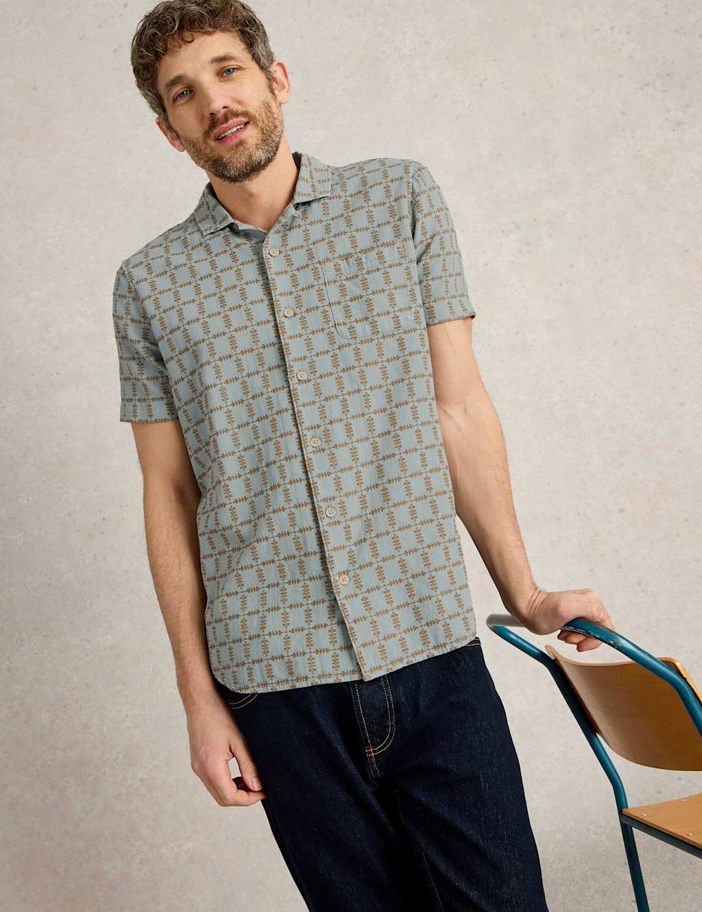 Regular Fit Flannel Check Short Sleeve Shirt