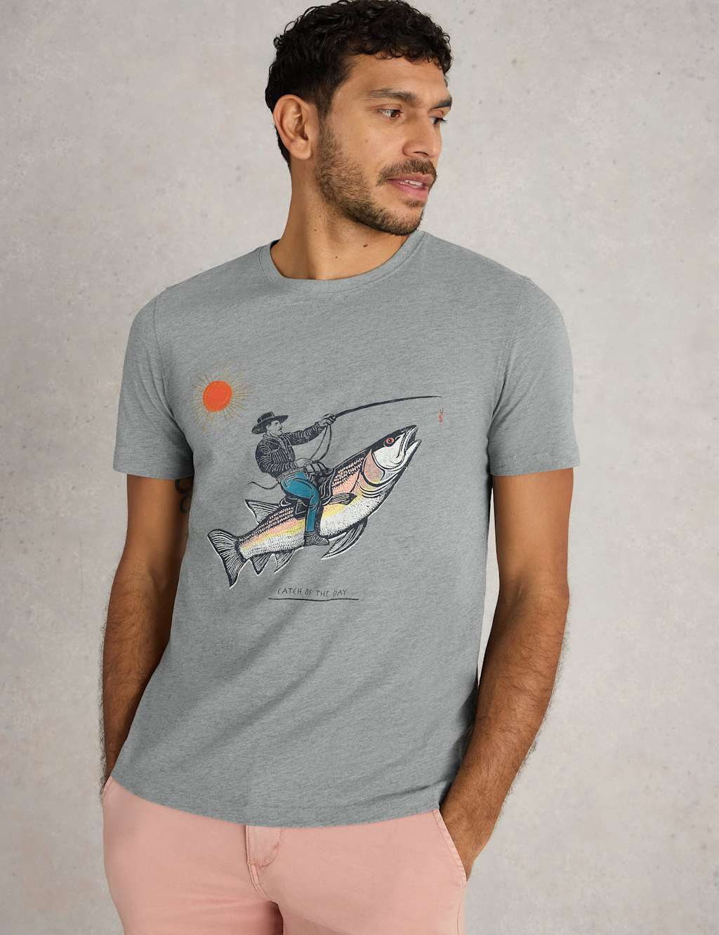 Cotton Rich Fish Graphic T-Shirt