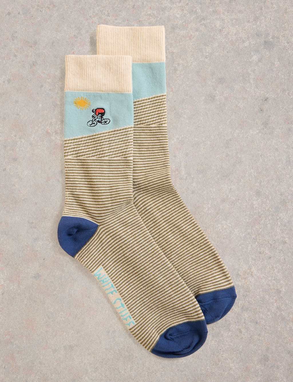 Embroidered Cyclist Cotton Rich Socks