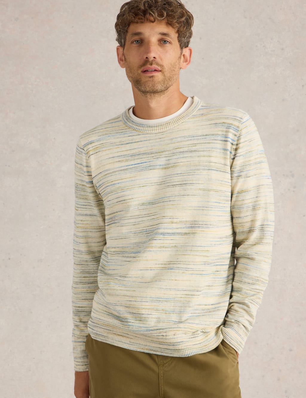 Pure Cotton Spacedye Crew Neck Jumper