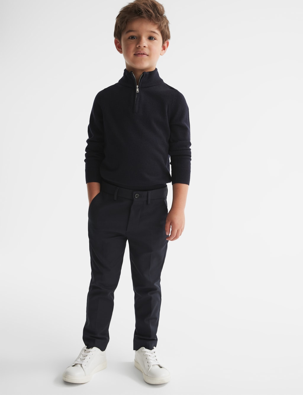Reiss Slim Cotton Rich Chinos (3-14 Yrs) Navy