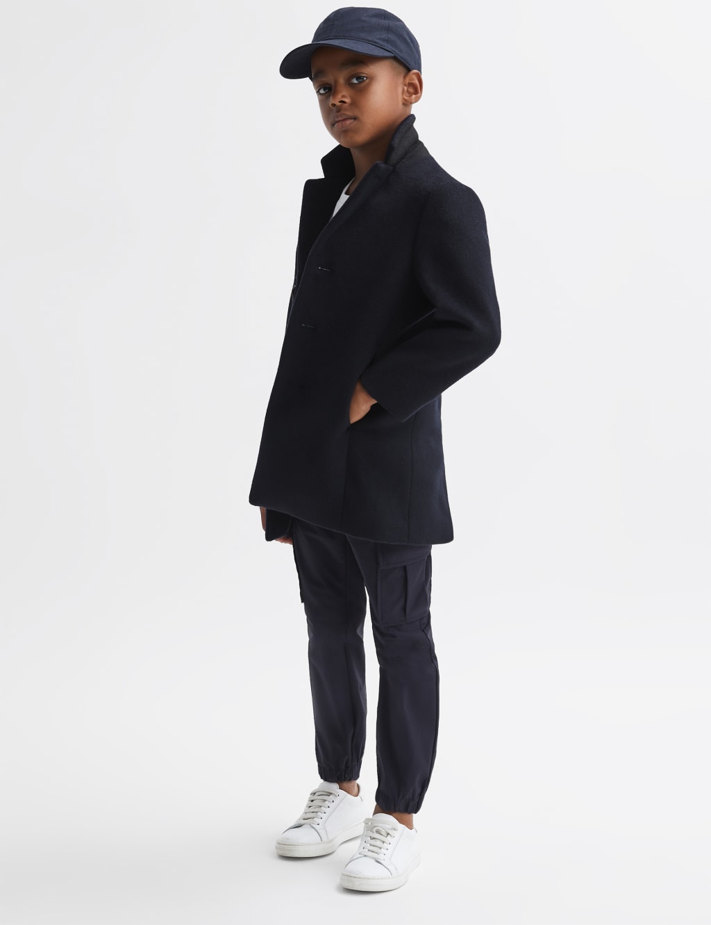 Reiss Wool Rich Longline Jacket (3-14 Yrs) Dark Blue