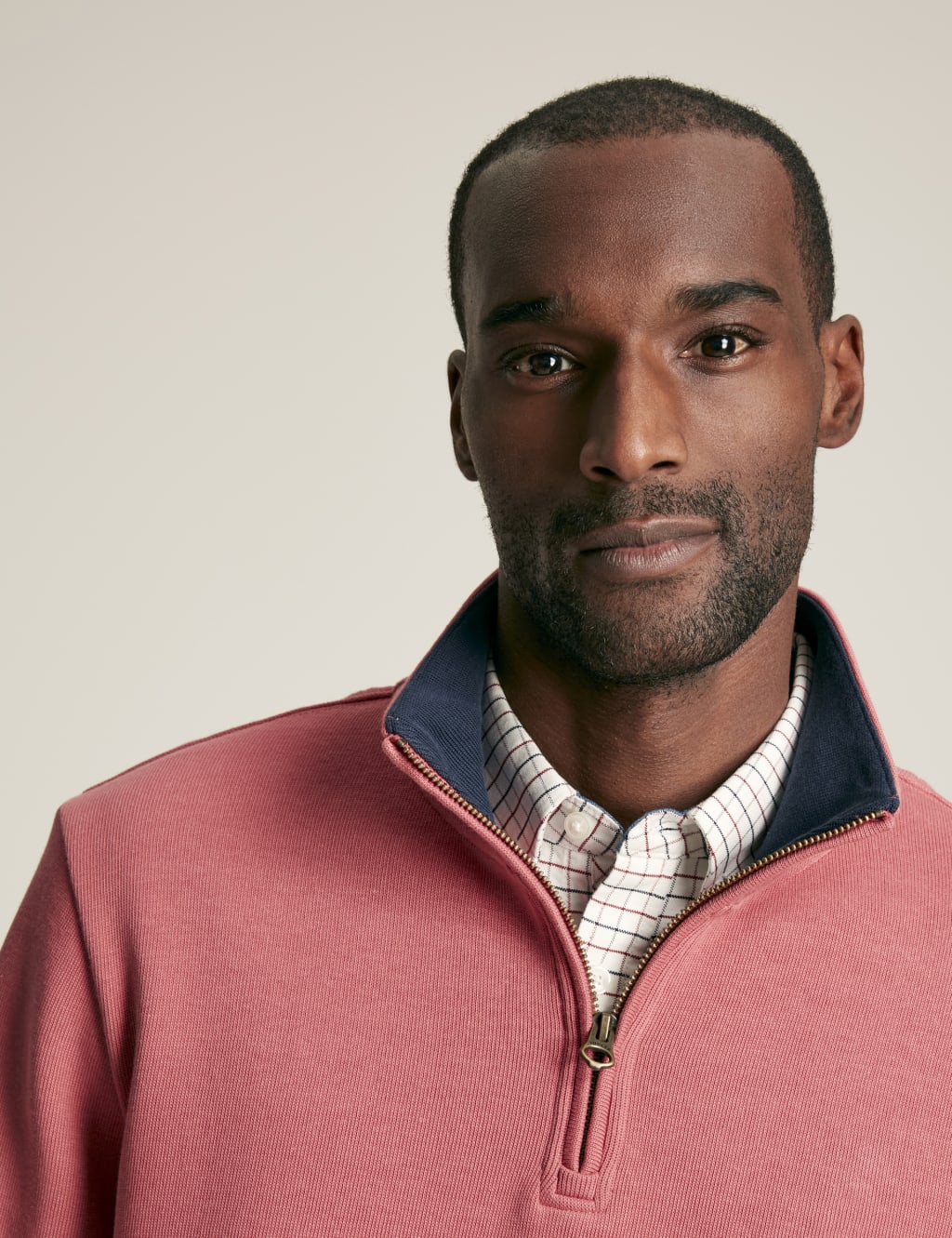 Pure Cotton Funnel Neck Half Zip Jumper