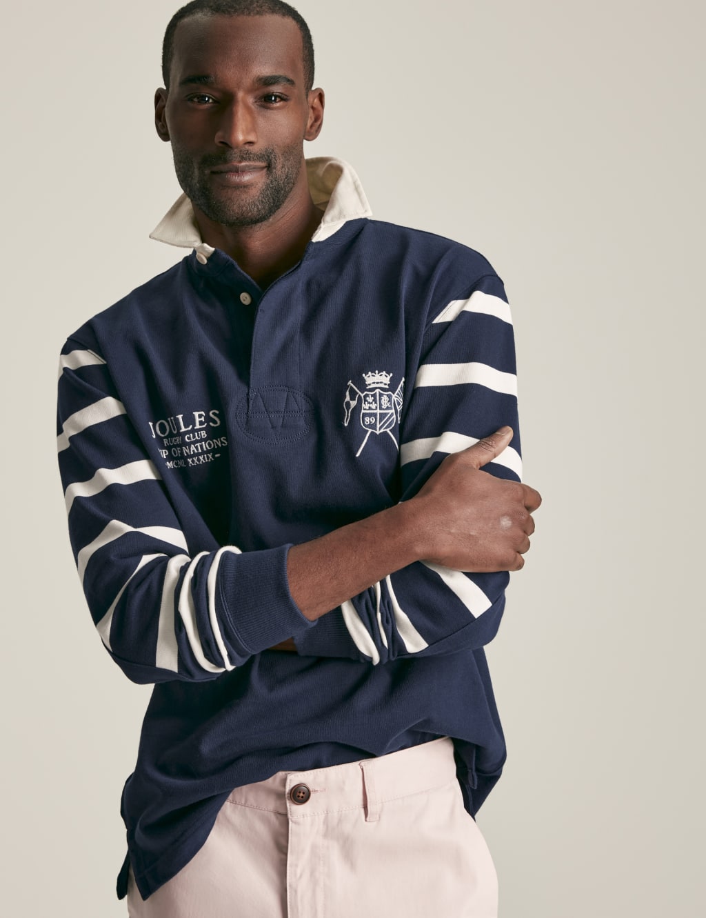 Pure Cotton Striped Long Sleeve Rugby Shirt
