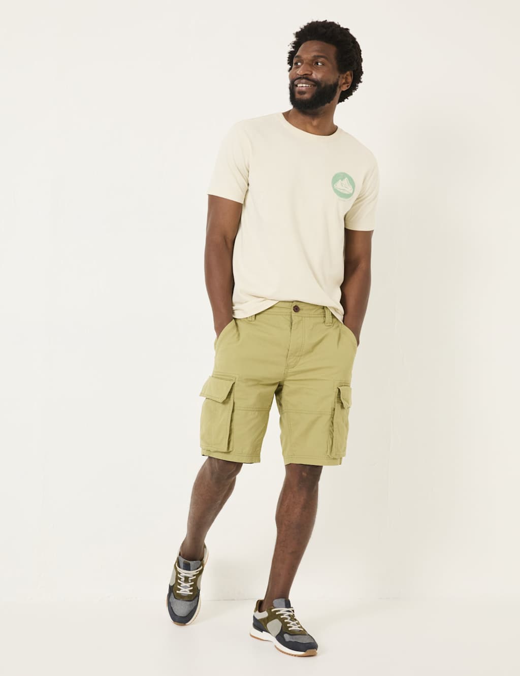 Regular Fit Pure Cotton Cargo Shorts
