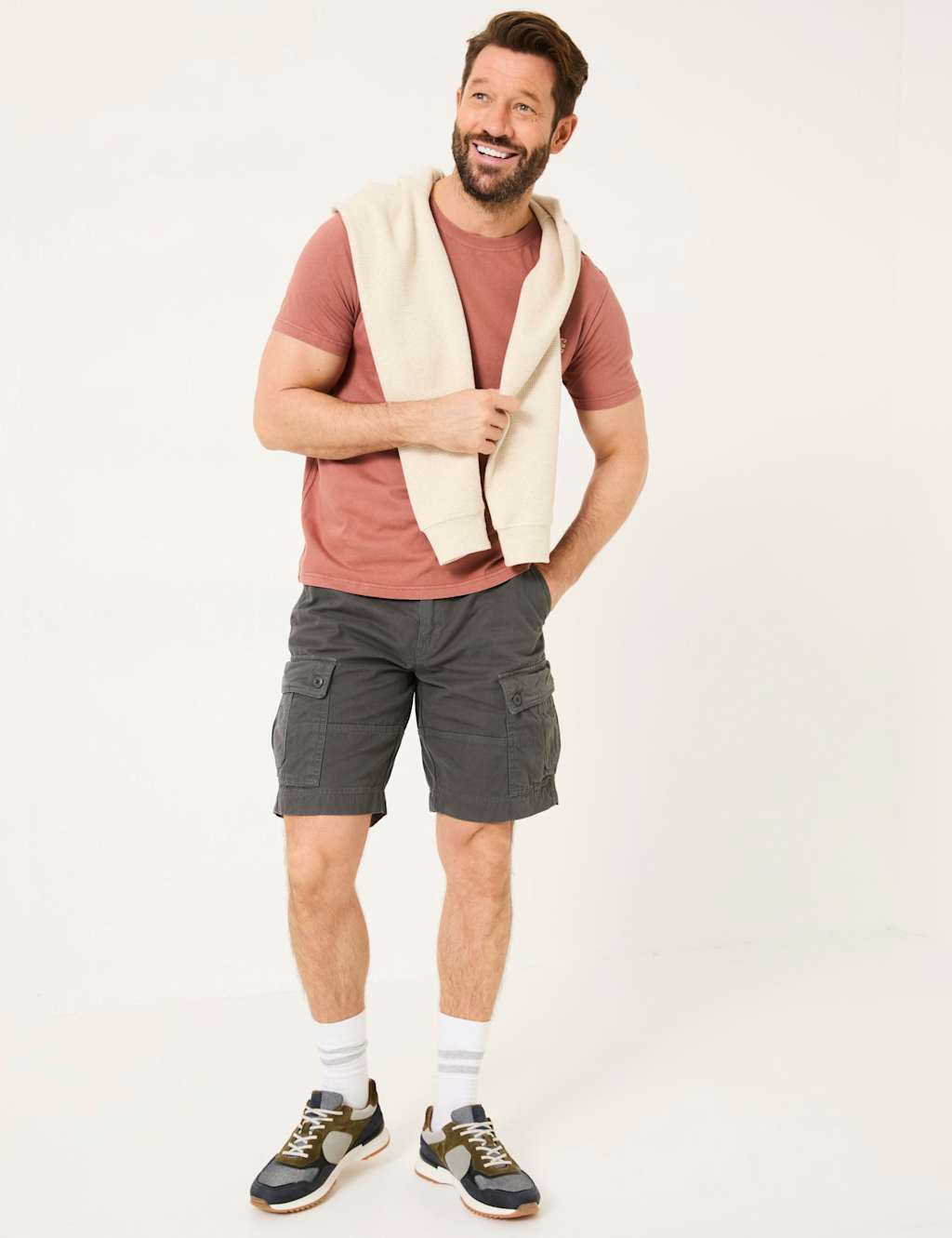 Regular Fit Pure Cotton Cargo Shorts