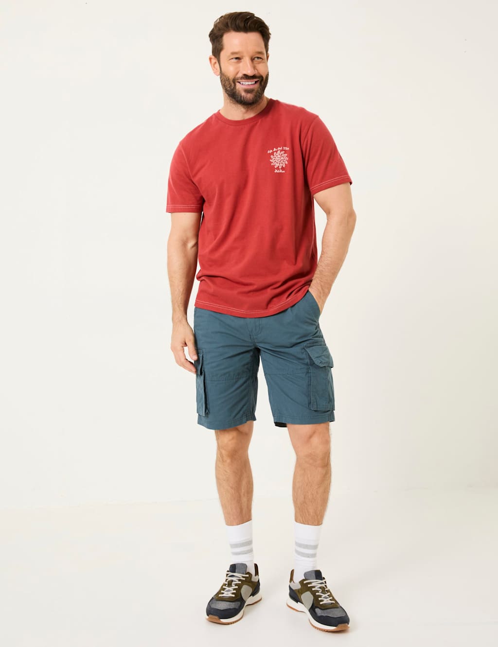 Regular Fit Pure Cotton Cargo Shorts