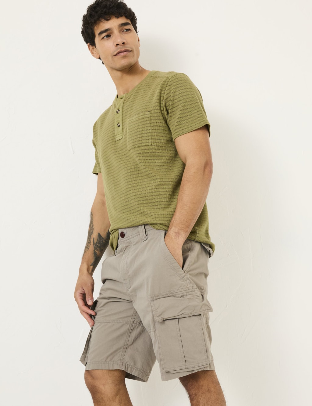 Regular Fit Pure Cotton Cargo Shorts