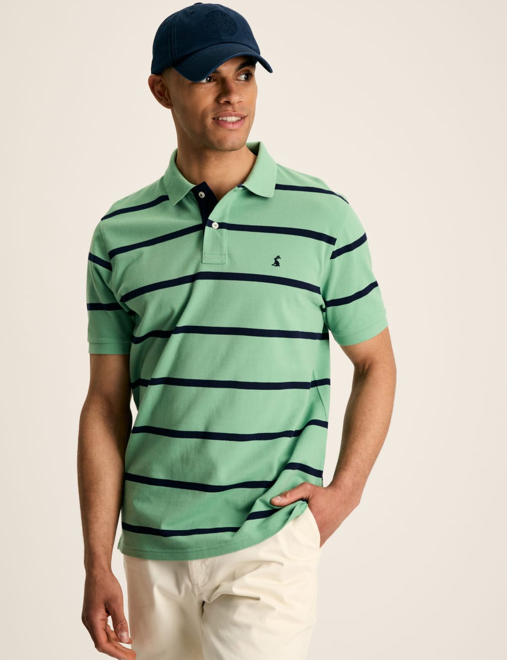 Pure Cotton Striped Polo Shirt