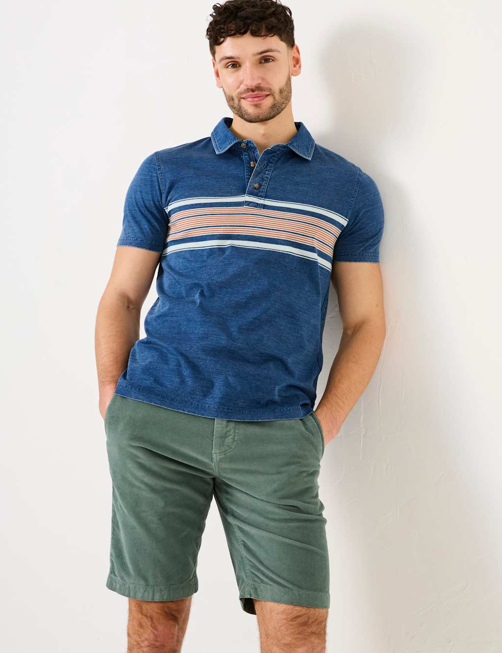 Pure Cotton Striped Polo Shirt