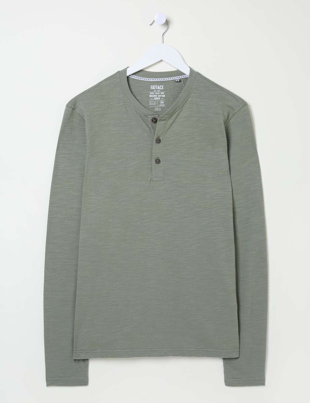 Pure Cotton Henley Long Sleeve T-Shirt