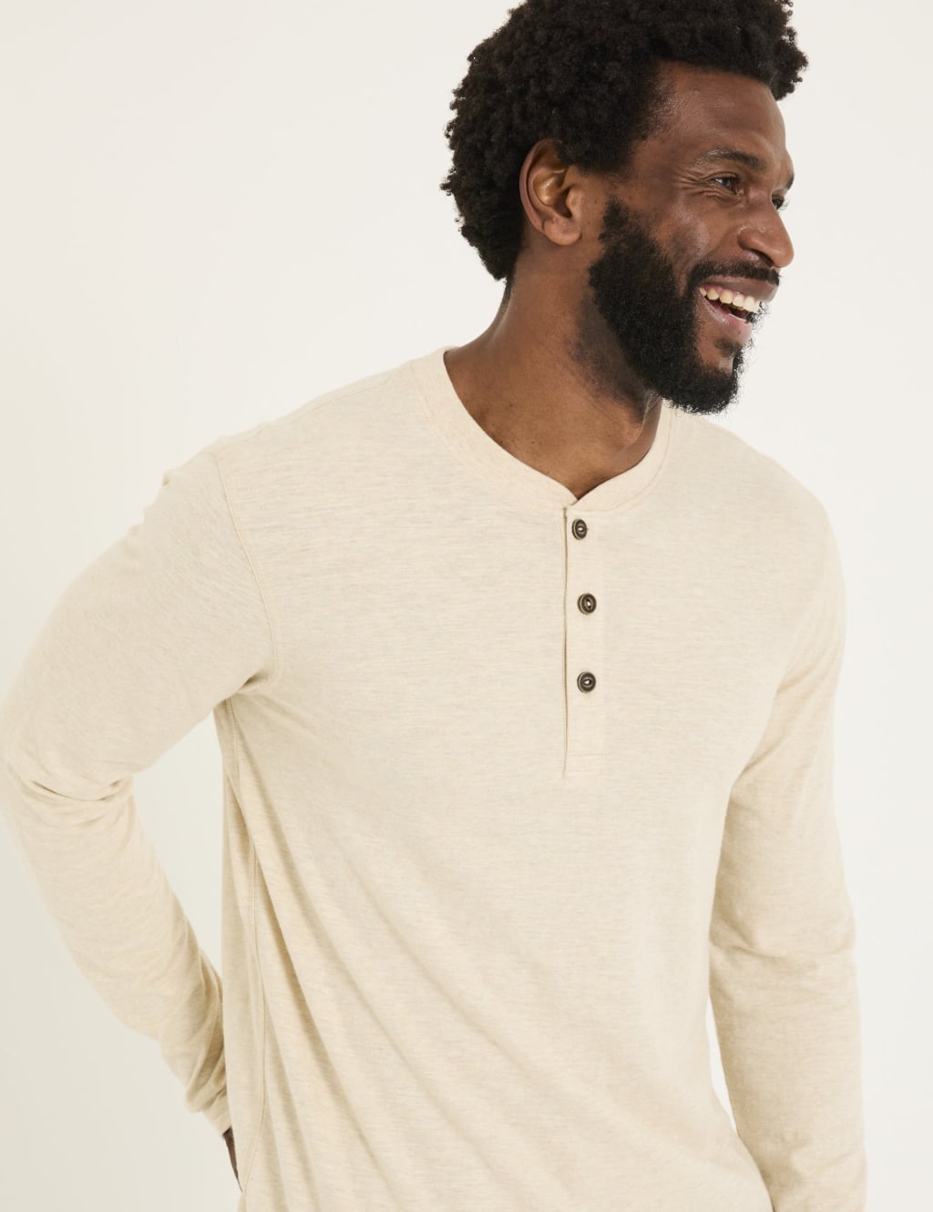 Pure Cotton Henley Top