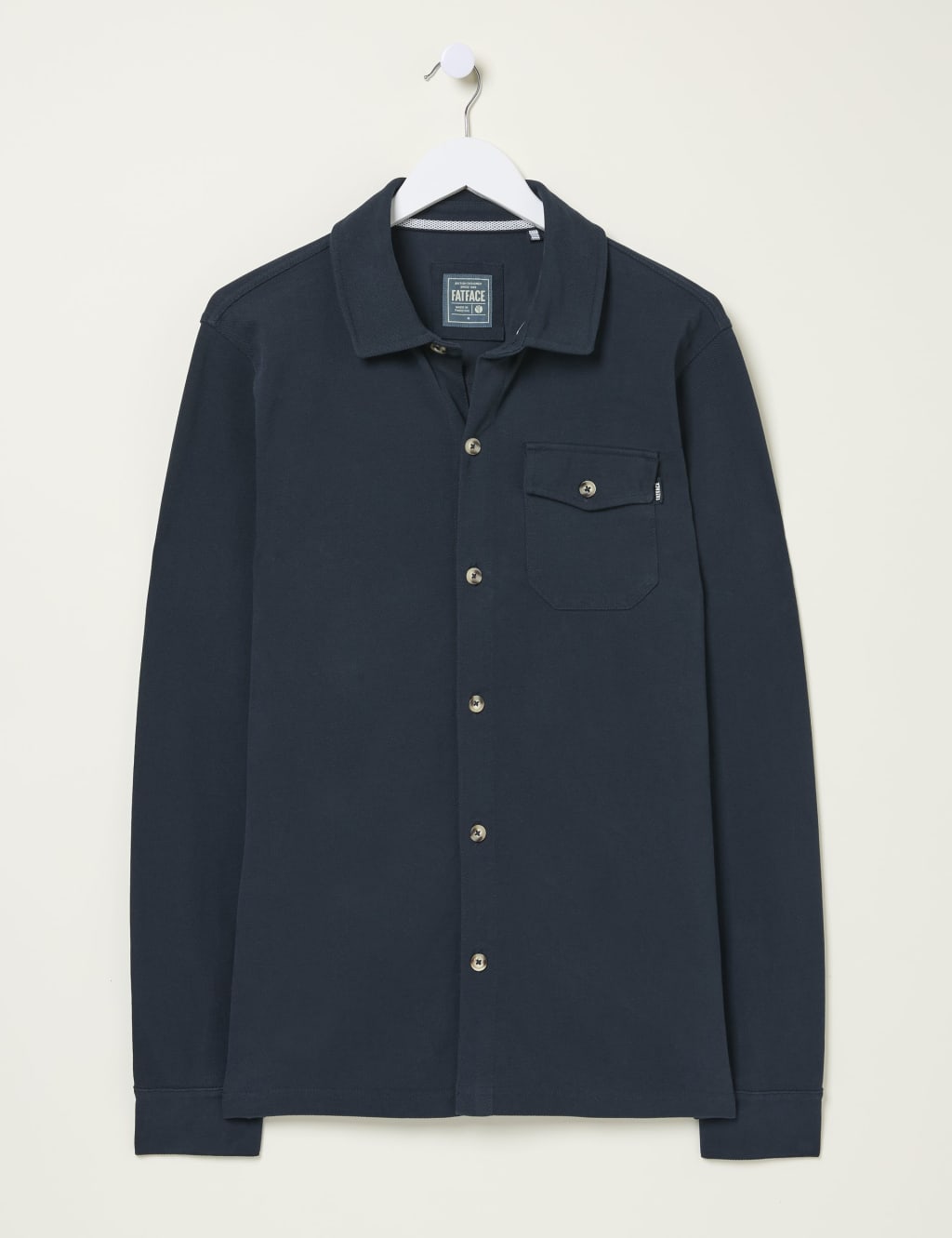 Pure Cotton Pique Long Sleeve Polo Shirt