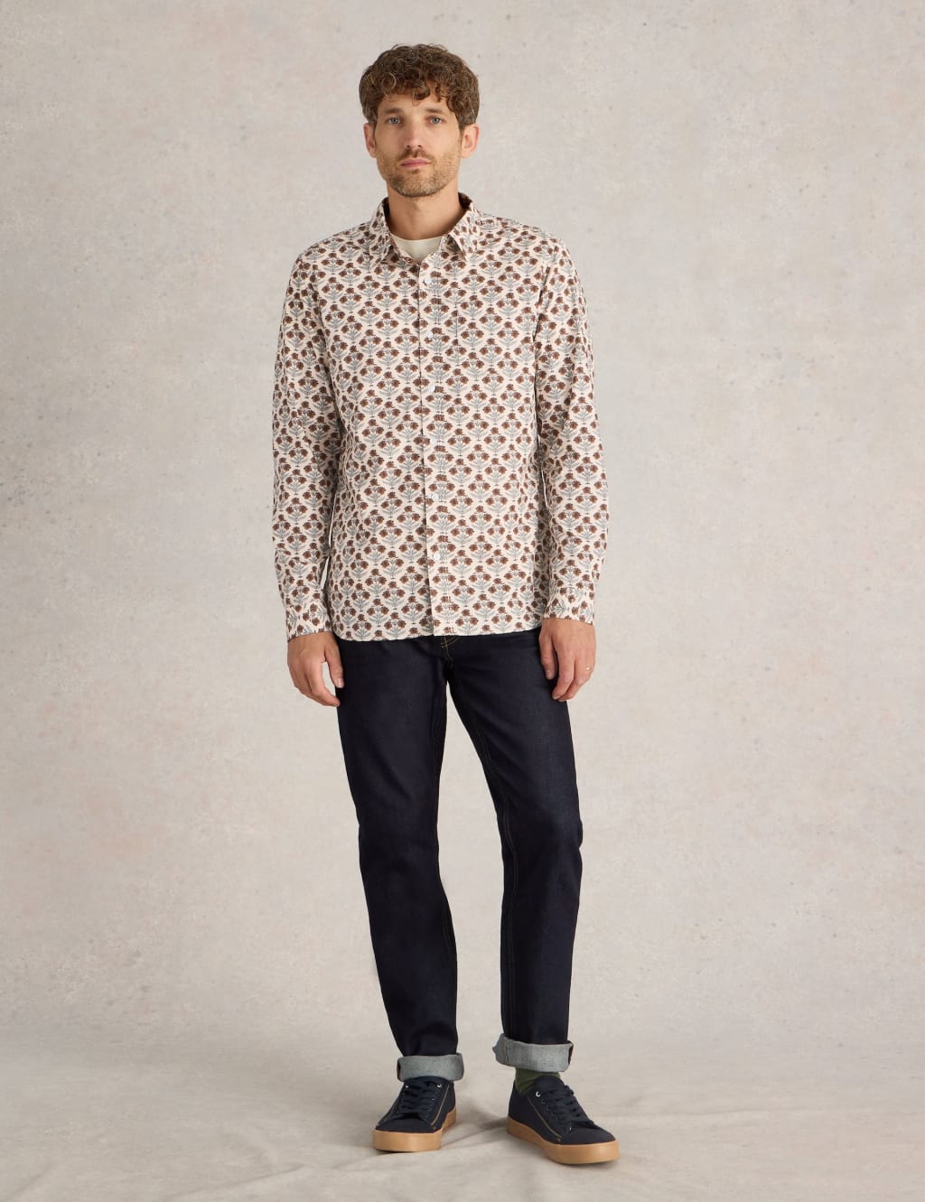 Slim Fit Cotton Rich Dandelion Print Shirt