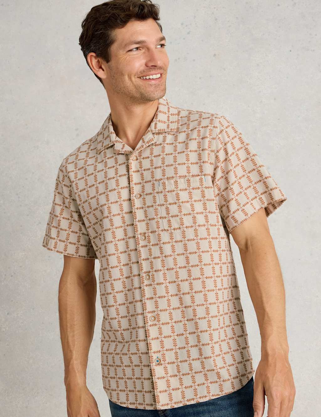 Regular Fit Pure Cotton Check Short Sleeve Shirt