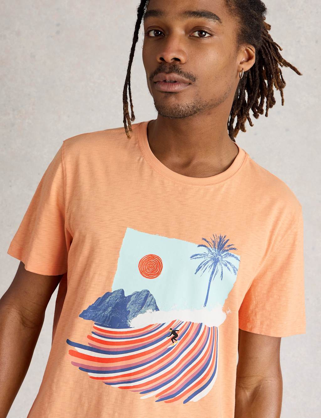 Pure Cotton Rainbow Surf Graphic T-Shirt