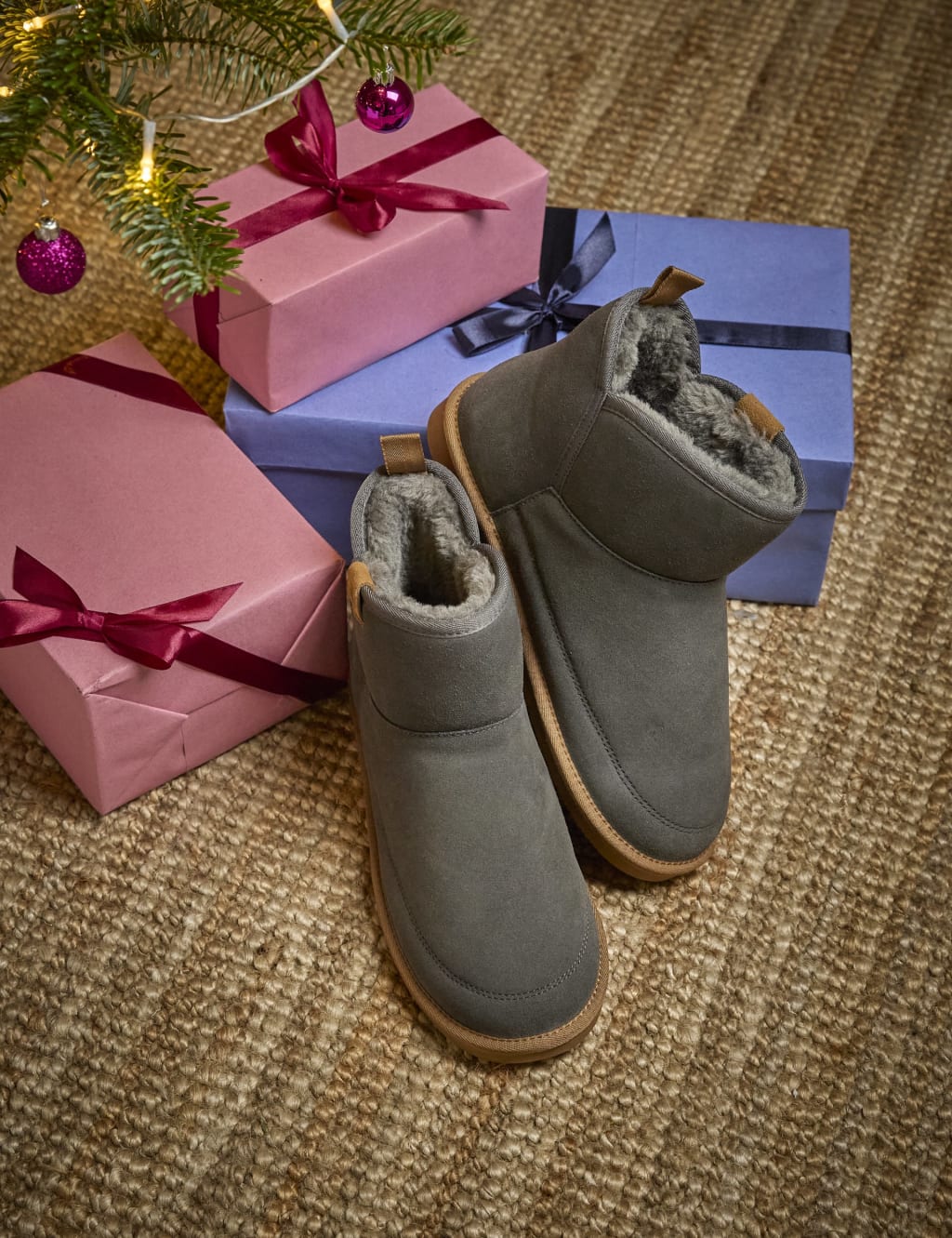Suede Slipper Boots