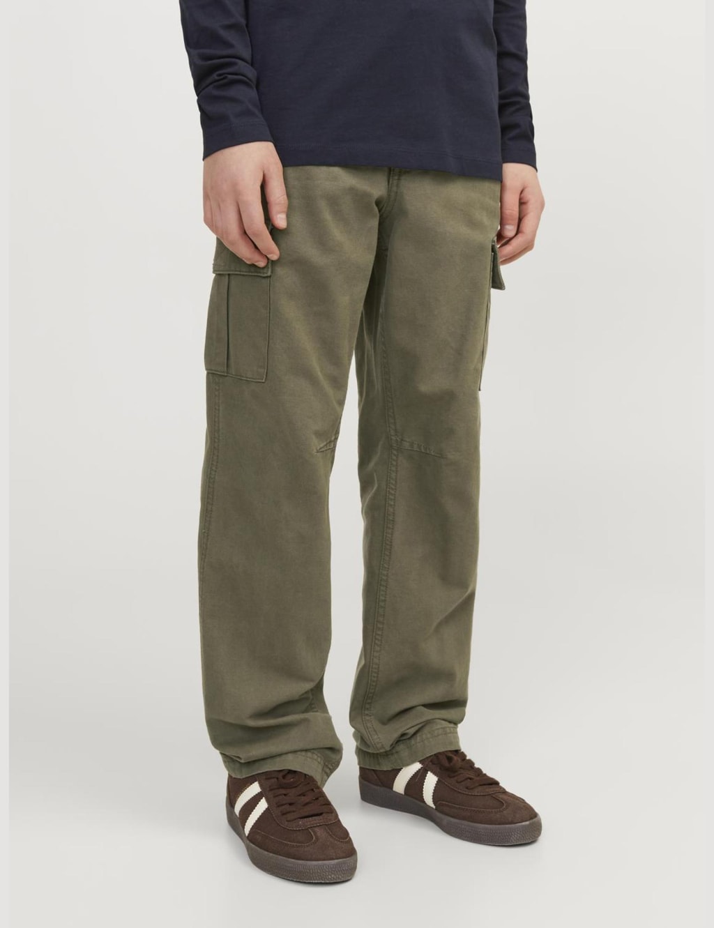 Jack & Jones Junior Boys Pure Cotton Cargo Trousers (8-16 Yrs) - 16y - Green, Green,Black