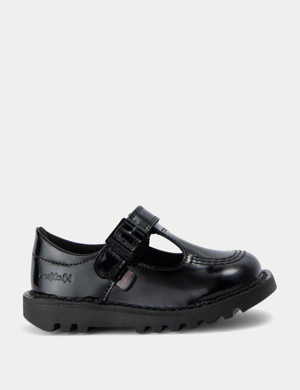 Kids' Patent Riptape T-Bar School Shoes (7 Small - 12 Small)