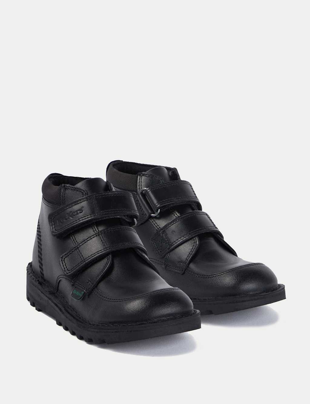 Kids' Leather High Top School Shoes (12.5 Small - 2.5 Large)
